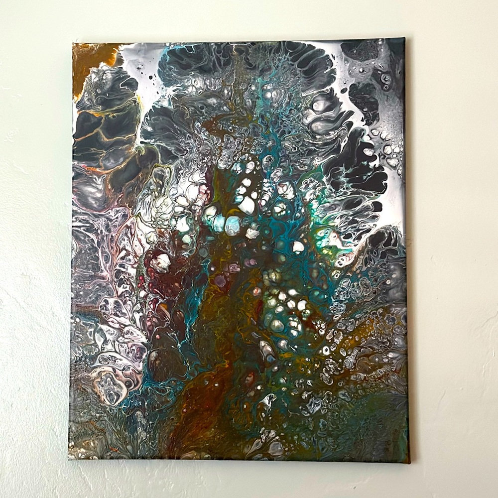 Abstract Acrylic Pour Artwork